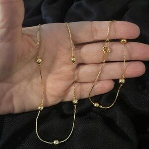 Gold Tone Snake Ball‎ Necklace and Bracelet
Set Jewelry